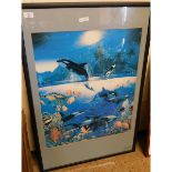 BLACK FRAMED PRINT OF ORCAS