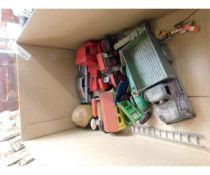 BOX CONTAINING MIXED PLAY WORN DINKY AND OTHER DIE-CAST TOY VEHICLES