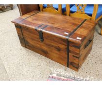 EASTERN HARDWOOD LIFT UP TRUNK WITH METAL BANDING