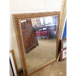 LARGE REPRODUCTION GILT FRAMED WALL MIRROR WITH BEVELLED GLASS