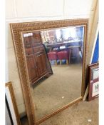 LARGE REPRODUCTION GILT FRAMED WALL MIRROR WITH BEVELLED GLASS