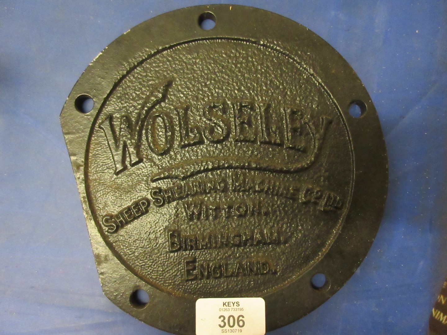 Wolesley machine plaque