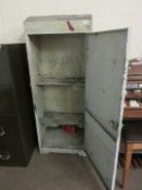 Vintage metal oil cabinet, as removed from local Aylsham garage Coopers on its closure in the 1990s