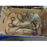 Box containing quantity of vintage horse Related items