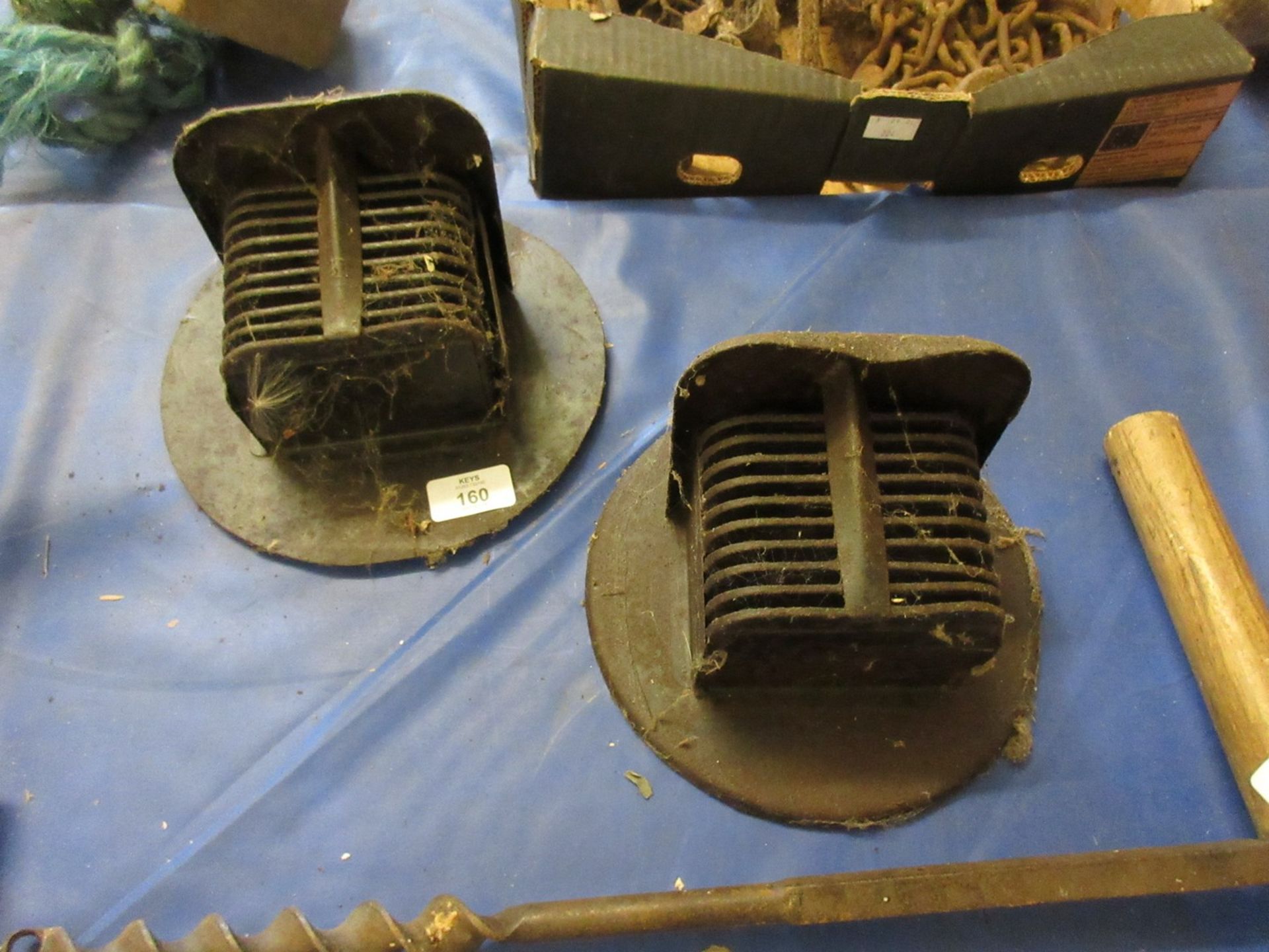 Pair of WWII vehicle blackout lamp blanks