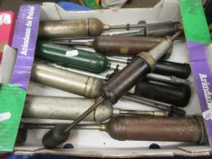 Box: quantity various grease guns