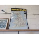 Metal printed Michelin road map of England and Wales approximately 24“ x 36“