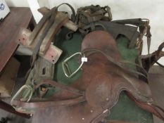 Set of horse harness and saddle