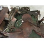 Set of horse harness and saddle