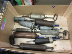 Box: quantity various grease guns