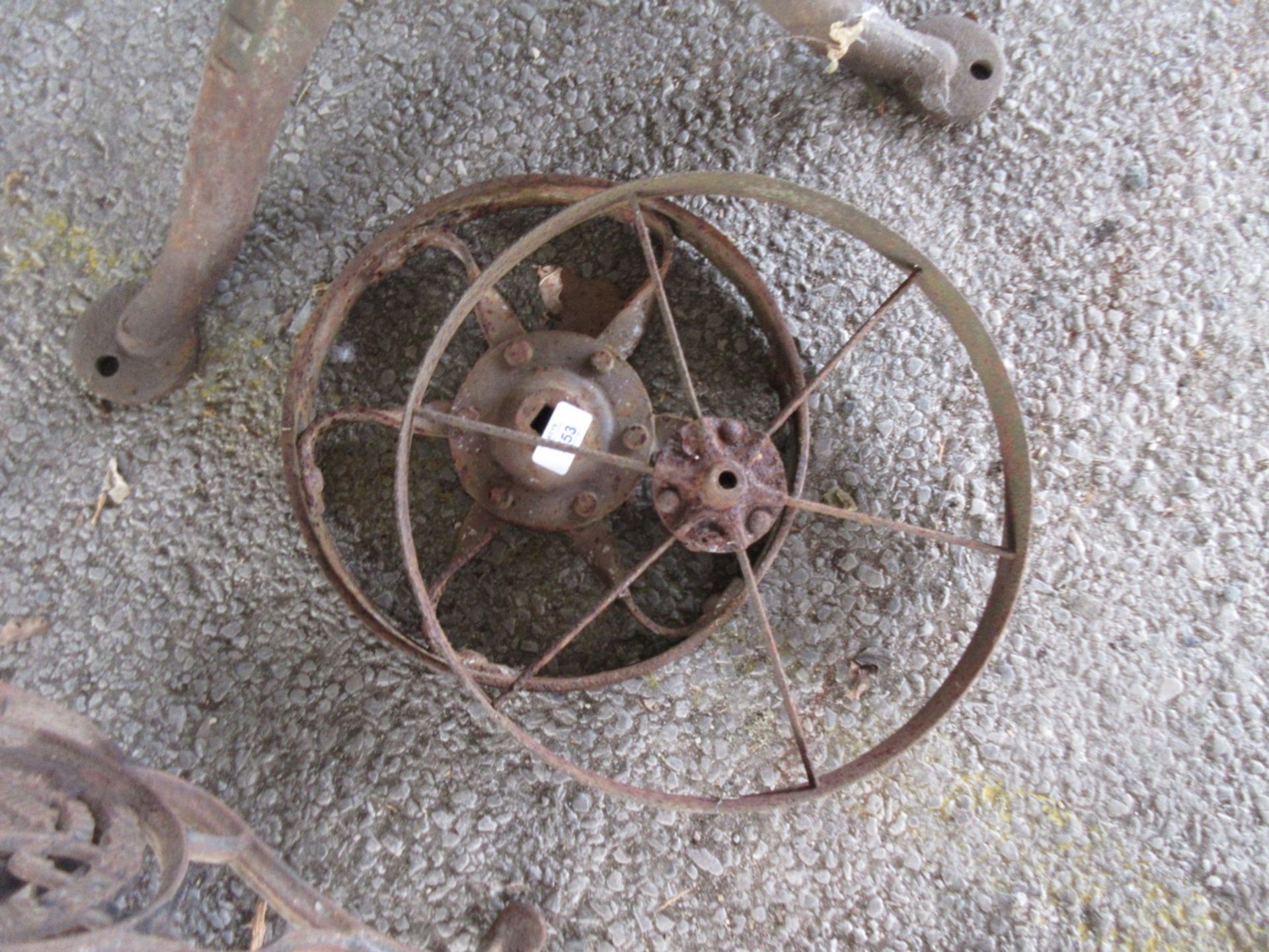 Two various metal wheels