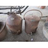 A milking bucket together with a water urn