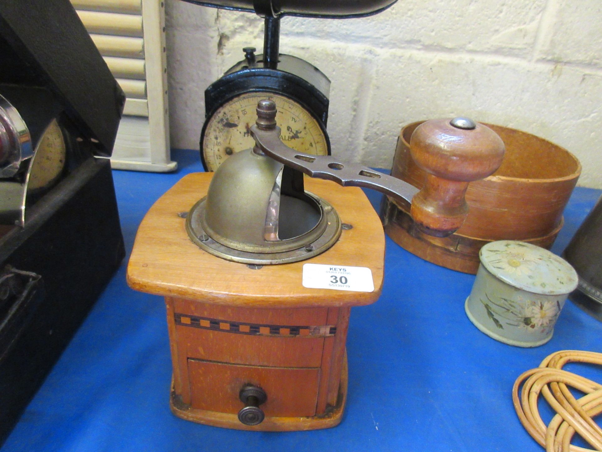 Inlaid coffee grinder