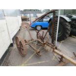 A vintage Albion horse drawn grass cutter