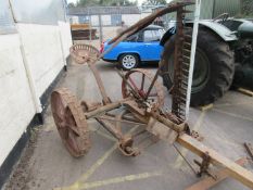 A vintage Albion horse drawn grass cutter