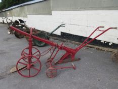 An unusual Norfolk gallows plough, locally made by Ling Brothers of Saxthorpe