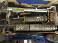 Box: various grease guns, tools etc