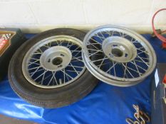 Pair of Austin seven wire wheels