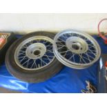 Pair of Austin seven wire wheels