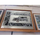 Decorative motor interest mirror, “Rolls-Royce the best car in the world”, approximately 24” x 22”