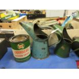 To oil cans together with can of Castrolease grease