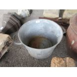 Two handled galvanised pot