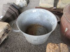 Two handled galvanised pot