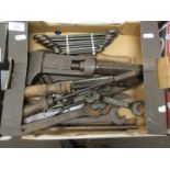 Box various automotive tools incl set spanners etc