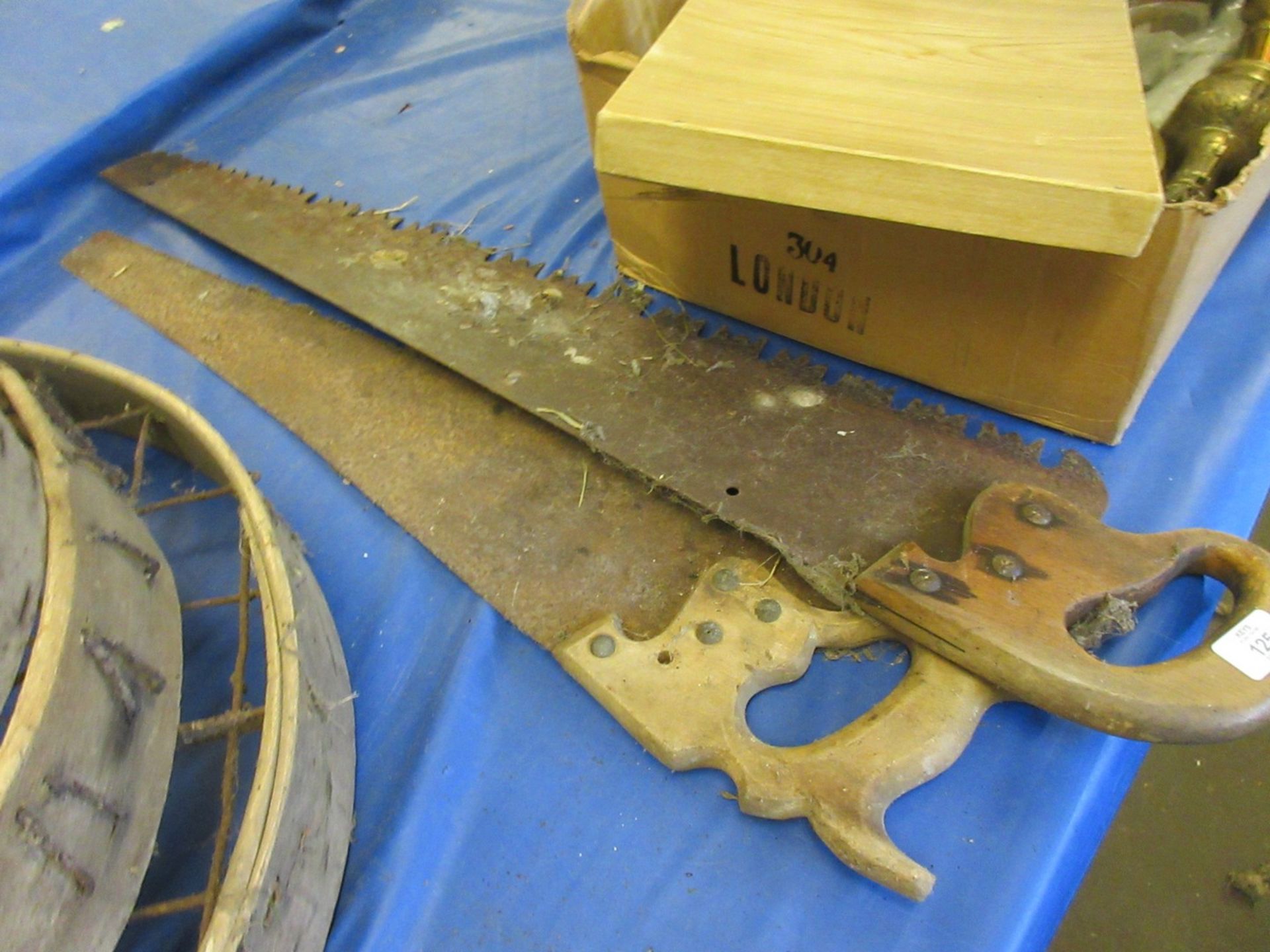 Two vintage wood saws
