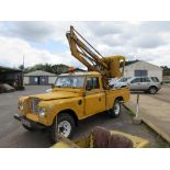 Land Rover series III LWB fitted with Spencer cherry picker lift, "R" reg, all in working order