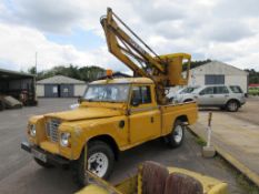 Land Rover series III LWB fitted with Spencer cherry picker lift, "R" reg, all in working order