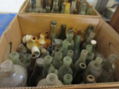 Box: qty various vintage Bottles