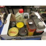 Box: quantity various vintage oils etc