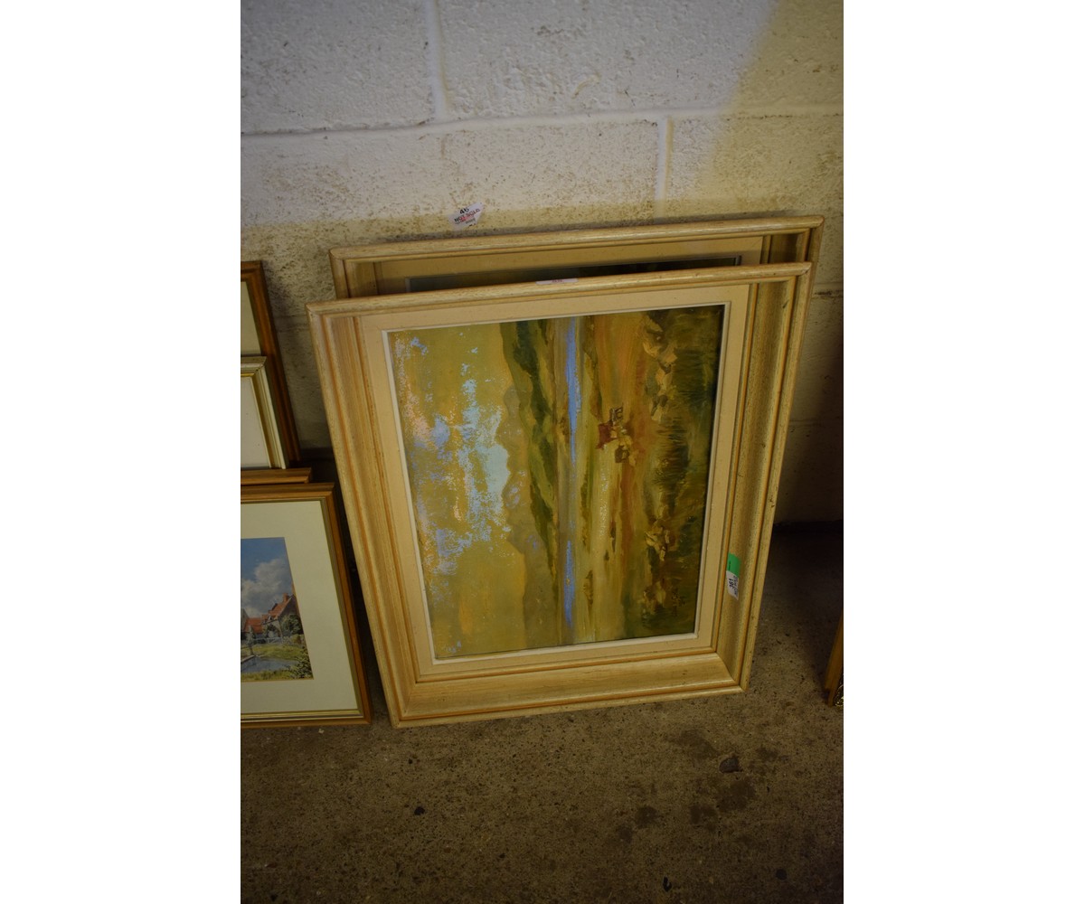 ELSIE V COLE, SIGNED AND DATED 1959/60, PAIR OF OILS ON CANVAS, LANDSCAPE SCENES, 34 X 50CMS (2)