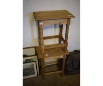 PAIR OF MODERN UNPOLISHED JOINT STOOLS WITH BOBBIN TURNED LEGS