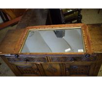 WALNUT AND TONBRIDGE INLAID SMALL OVERMANTEL MIRROR