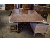 19TH CENTURY MAHOGANY DINING TABLE, RECTANGULAR TOP WITH MOULDED EDGE, RAISED ON BALUSTER PEDESTAL