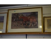 A J MUNNINGS PRINT IN A GILT FRAME