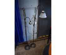 TWO METAL FRAMED ADJUSTABLE READING LIGHTS