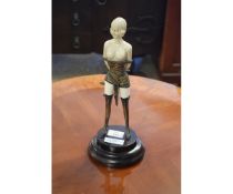 ART DECO STYLISED RESIN FIGURE OF A LADY