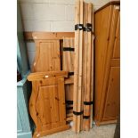 PAIR OF PINE DOUBLE BEDS TOGETHER WITH TWO SINGLE HEADBOARDS