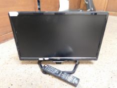 SMALL JVC FLAT SCREEN TV AND REMOTE