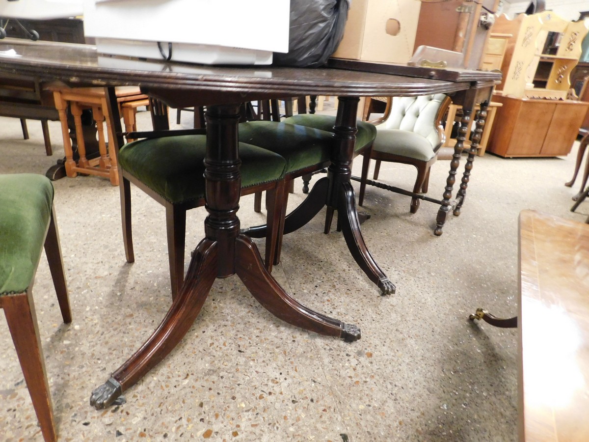 REPRODUCTION MAHOGANY D-END EXTENDING DINING TABLE WITH ONE EXTRA LEAF