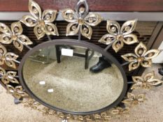 MODERN FLORAL RIMMED CIRCULAR MIRROR