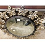 MODERN FLORAL RIMMED CIRCULAR MIRROR