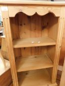 PINE FRAMED SMALL BOOKCASE WITH ADJUSTABLE SHELVES