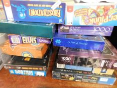 GROUP OF MIXED GAMES TO INCLUDE KERPLUNK, FRUSTRATION AND JIGSAW PUZZLES