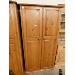 PINE DOUBLE DOOR WARDROBE