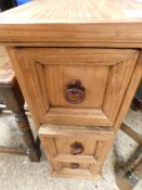 SMALL PINE THREE DRAWER STORAGE UNIT WITH RINGLET HANDLES