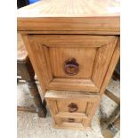 SMALL PINE THREE DRAWER STORAGE UNIT WITH RINGLET HANDLES